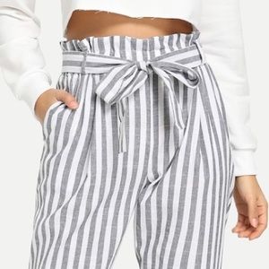 Striped Belted Pants